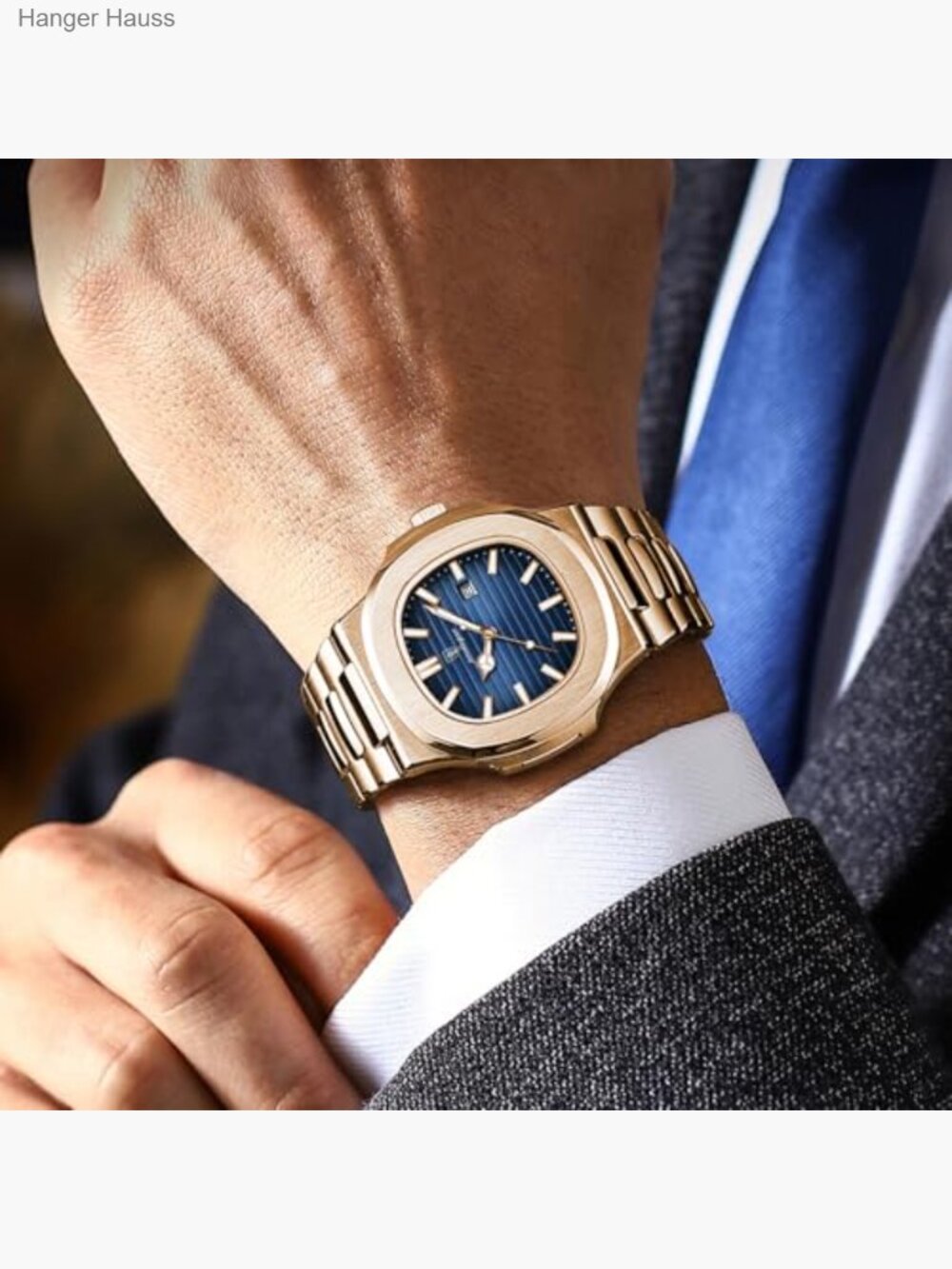 Men's Quartz Analog Watch Stainless Steel Bracelet Luminous Hands Water - Picture 2 of 7